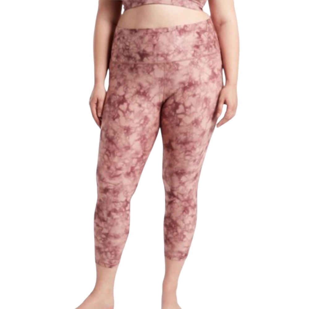 Women's Athleta Salutation Stash Pocket II Printed 7/8 Tights Leggings Size 3X